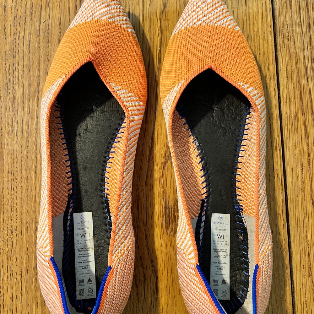 Rothy's Orange Flats with Textured Design